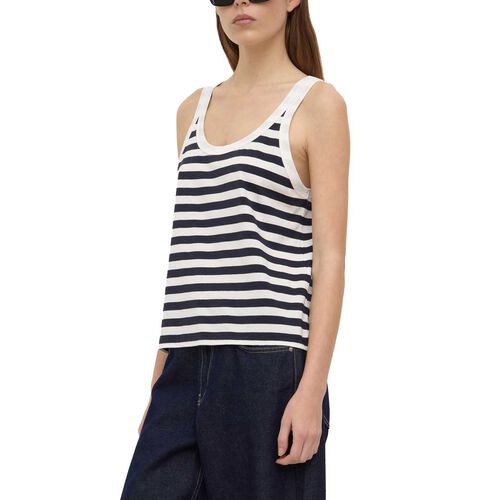 Assembly Label Adria Stripe Jersey Tank Antique White Navy Stripe
